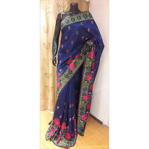 Available In Different Color Silk Resham Embroidered Saree