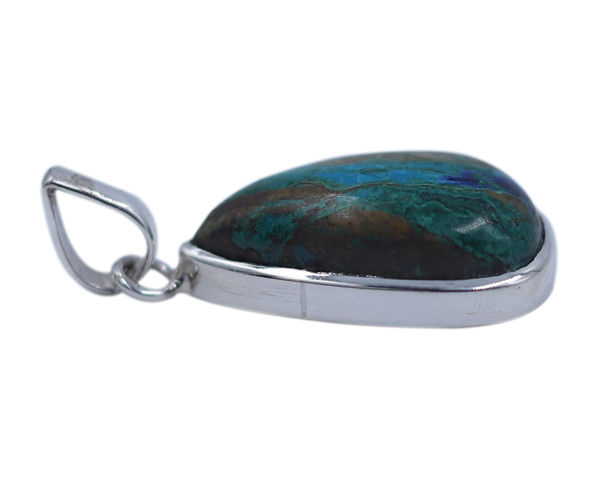 Chrysocolla Malachite 925 Silver Gemstone Pendant