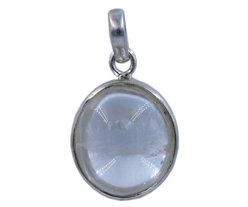 White Rainbow Moonstone 925 Silver Gemstone Pendant