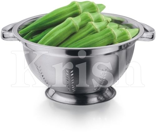 German Colander With Lady Finger Cutting & Riveted Pipe Handle - Color: As Per Requirement