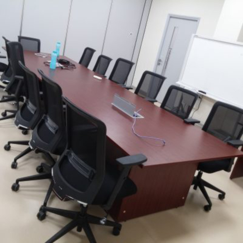 Meeting table with wooden box