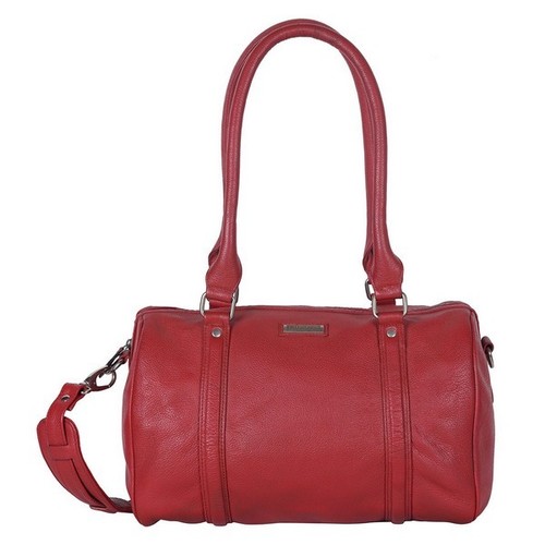 Leather Red Mini Duffle Bag
