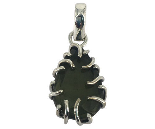 Unique Design Moldavite 925 Silver Gemstone Pendant
