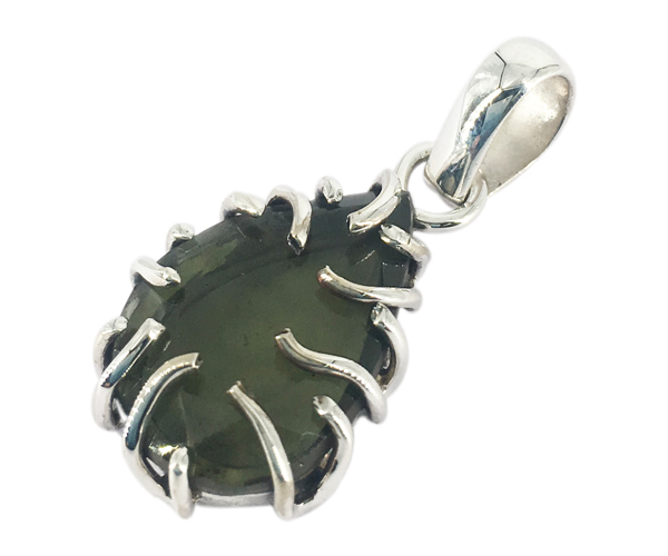 Unique Design Moldavite 925 Silver Gemstone Pendant