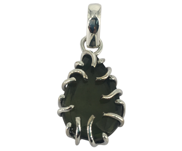Unique Design Moldavite 925 Silver Gemstone Pendant