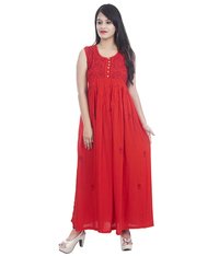 Rayon Lucknowi Chikan Flared Kurti