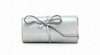 Leather Silver Jewellery Roll Bag