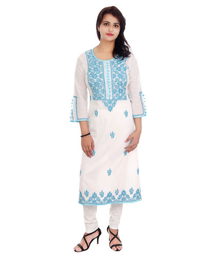 Cotton Lucknowi Chikan Kurti