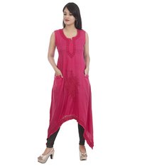 ट्रेल कट लखनवी चिकनकारी कुर्ती