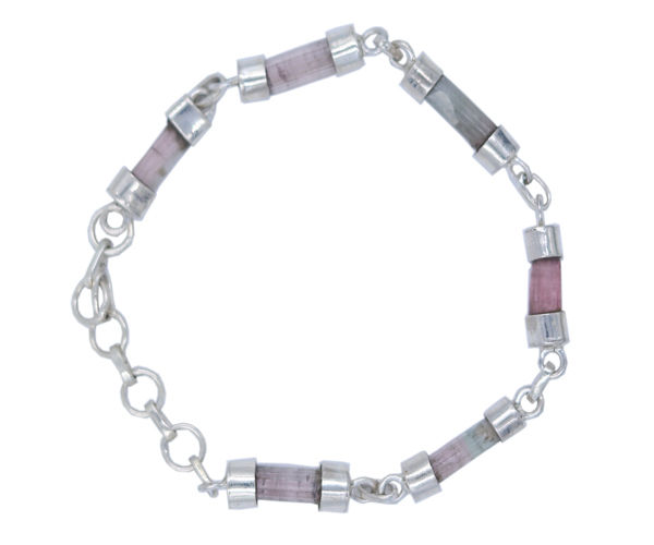 Tourmaline Stone Chained 925 Silver Bracelet