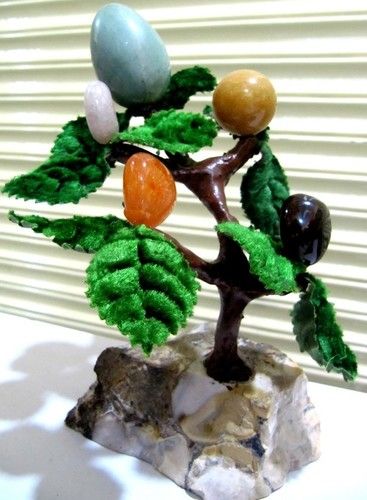 Harmonize Multi Healing Stone Tree Spritual Table Decor Office Gift 6-7 inches Long.