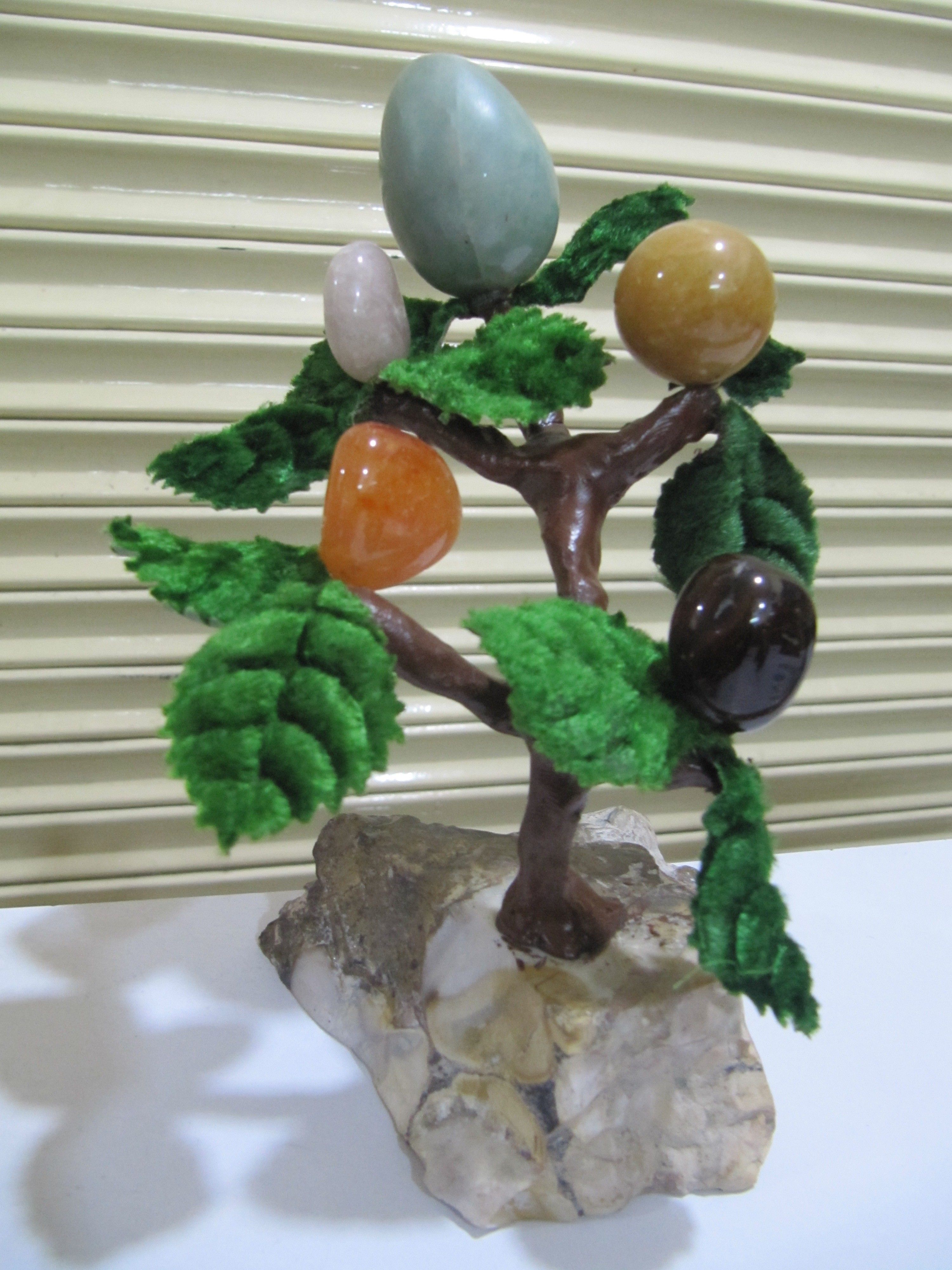 Harmonize Multi Healing Stone Tree Spritual Table Decor Office Gift 6-7 inches Long.