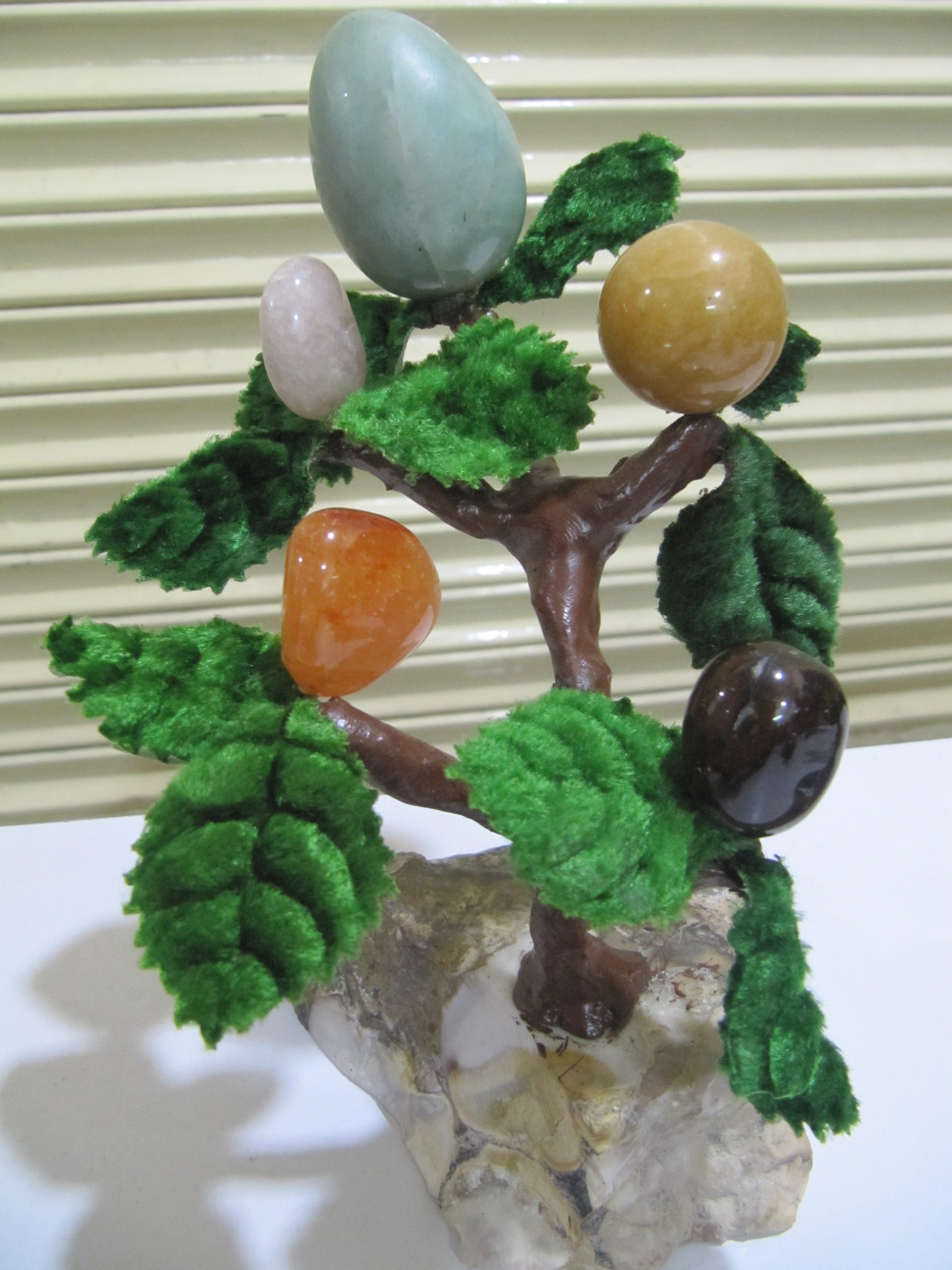 Harmonize Multi Healing Stone Tree Spritual Table Decor Office Gift 6-7 inches Long.