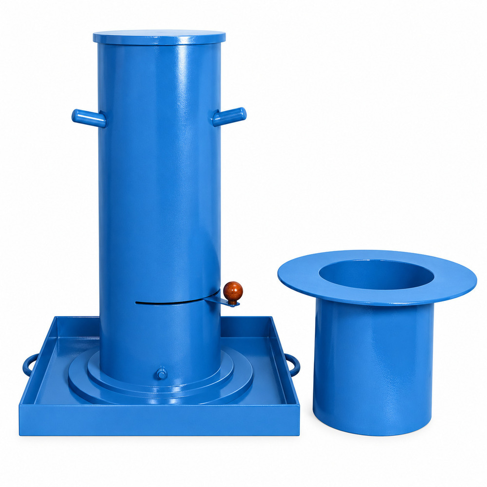 Sand Pouring Cylinder - Steel 1000 mm Height x 150 mm Diameter | Rust-Proof Body 17.7 Litres Volume Soil Density Measurement for Fine to Medium Grains