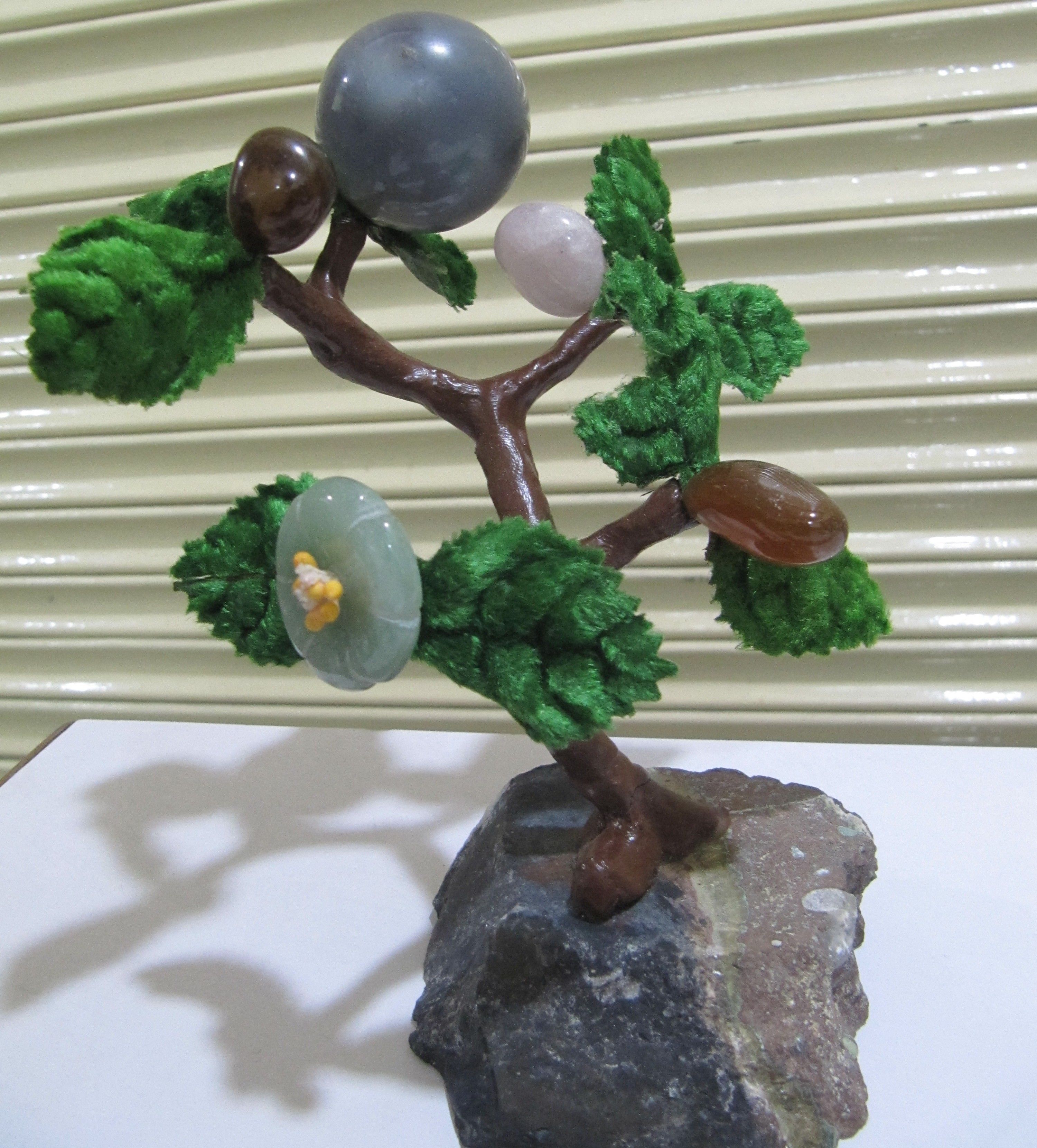 Harmonize Multi Healing Stone Tree Spritual Table Decor Office Gift 6-7 inches Long.