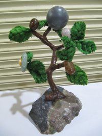 Harmonize Multi Healing Stone Tree Spritual Table Decor Office Gift 6-7 inches Long.