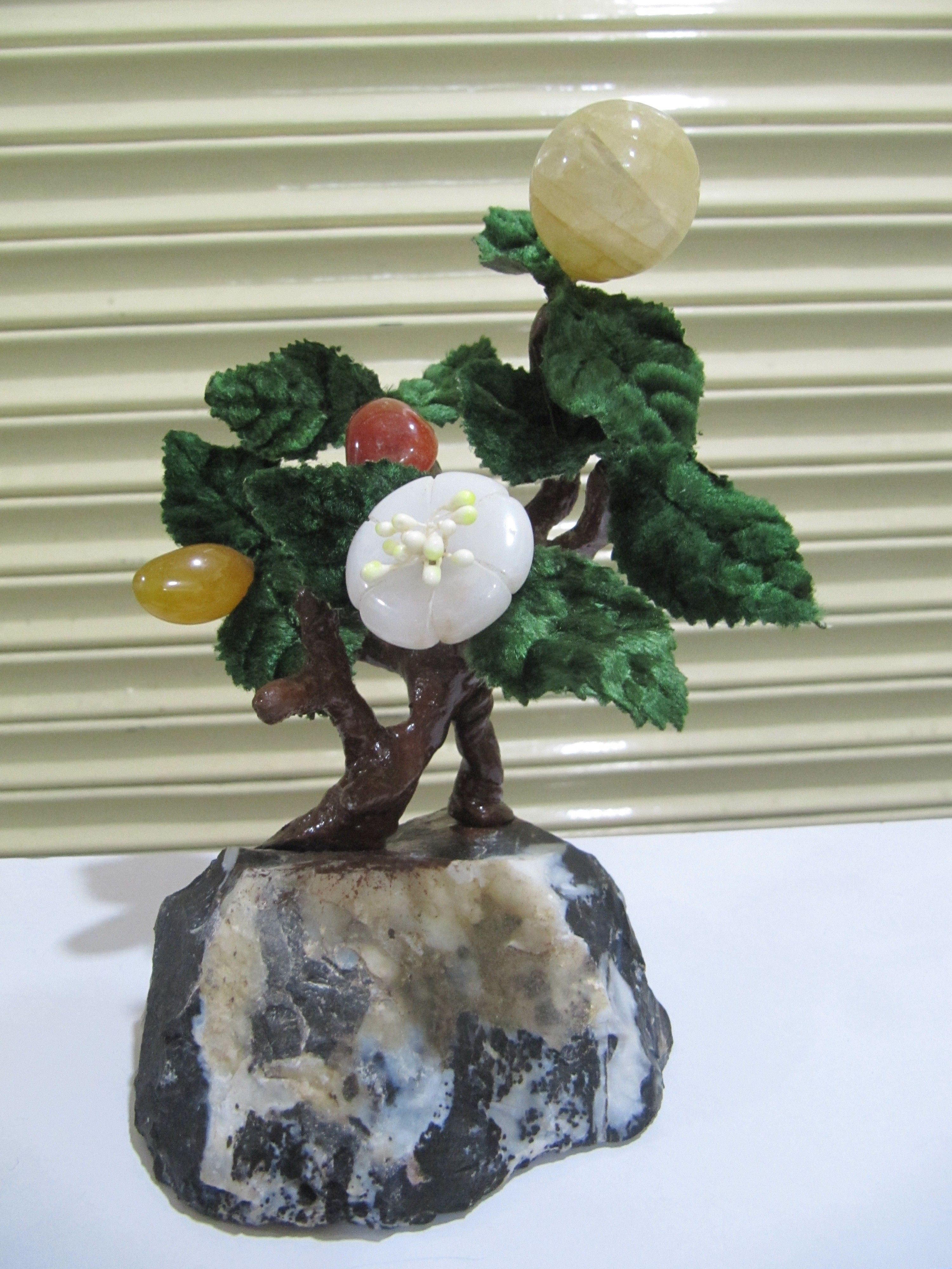 Harmonize Multi Healing Stone Tree Spritual Table Decor Office Gift 6-7 inches Long.