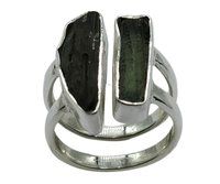Moldavite Stone 925 Silver Ring