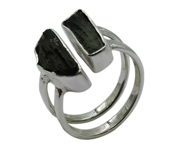 Moldavite Stone 925 Silver Ring