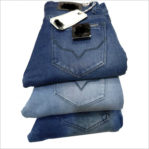 Men's denim knitted jeans