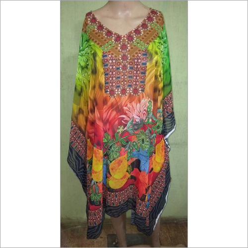 Long digital printed kaftan