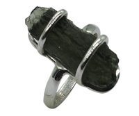 Certified Moldavite Stone 925 Silver Ring