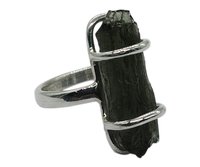 Certified Moldavite Stone 925 Silver Ring