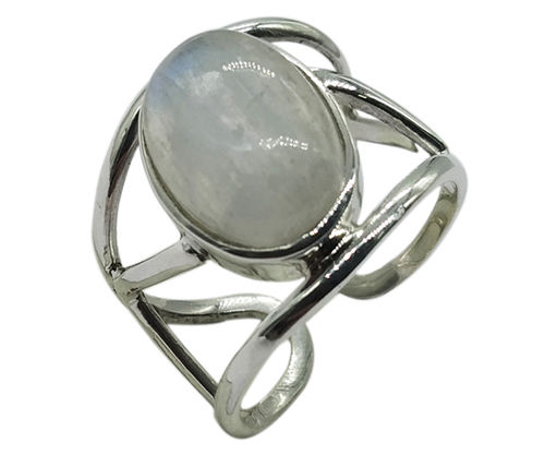 Rainbow Moonstone 925 Silver Gemstone Ring