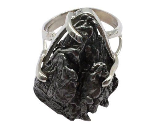 Titanium Ring with Meteorite Tension-Set Custom Made Men's Wedding Band –  Stonebrook Jewelry