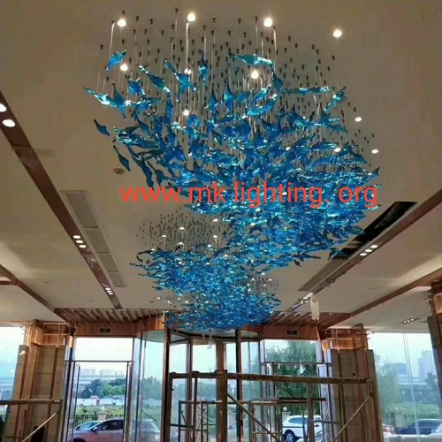 Glass chandelier