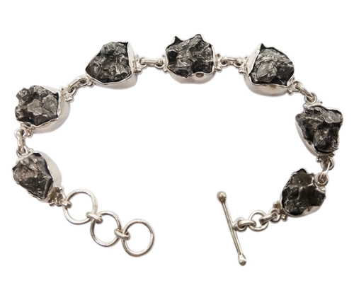 Meteorite Stone 925 Silver Bracelet