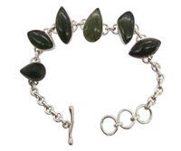 Moldavite Stone 925 Silver Bracelet