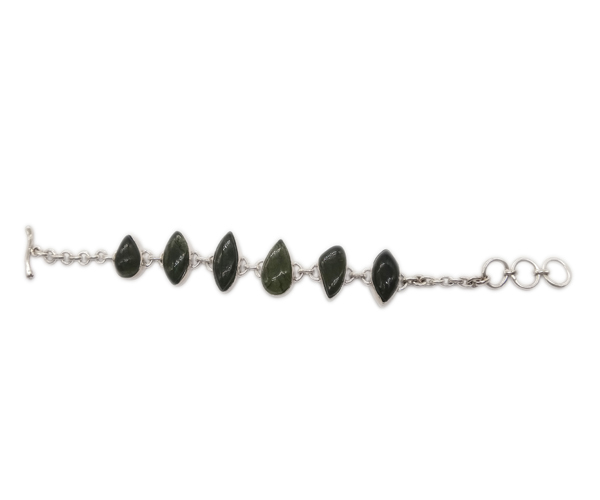 Moldavite Stone 925 Silver Bracelet