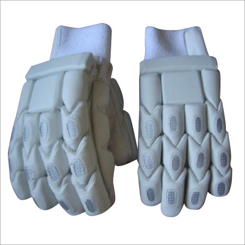 Pu Leather White Cricket Gloves