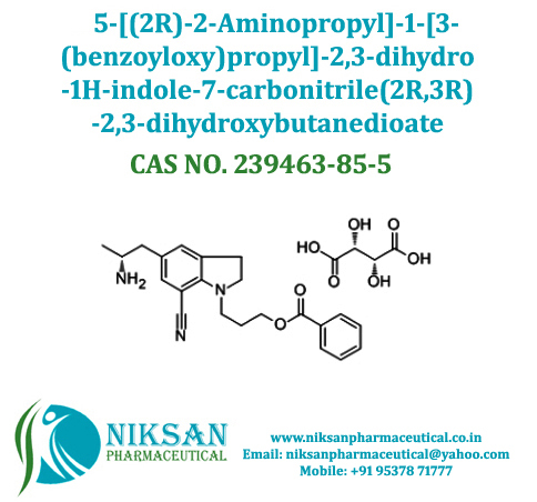 5-2r-2-Aminopropyl-1-3-Benzoyloxy-Propyl-2-3-Dihydro-1h-Indole-7-Carbonitrile-2r-3r-2-3-Dihydroxybutanedioate