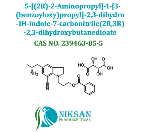 5-2r-2-aminopropyl-1-3-benzoyloxy-propyl-2-3-dihydro-1h-indole-7-carbonitrile-2r-3r-2-3-dihydroxybutanedioate