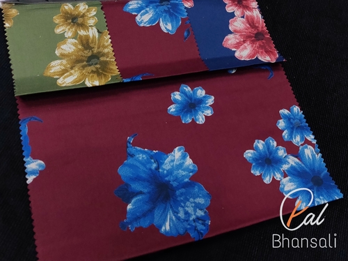 Discharge Flower Printed Shirting Fabric - 100% Cotton, Dobby Style, Printed Texture | Ideal for Garment Manufacturing and Apparel Production
