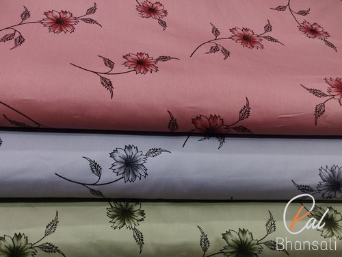 Flower Cotton Printed Shirting Fabric - 100% Cotton, Dobby Style, Printed Texture | Ideal for Clothing and Dress Design