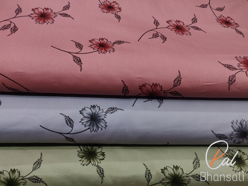 Flower Cotton Printed Shirting Fabric