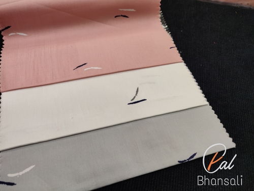 Satin Lycra Printed Shirting Fabric - 100% Cotton, Dobby Style, Printed Texture | Ideal for Garment Making and Dress Design