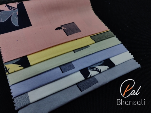Geometrical Printed Shirting Fabric - 100% Cotton Material, Dobby Style Texture for Textile Industry | Versatile Garment Fabric