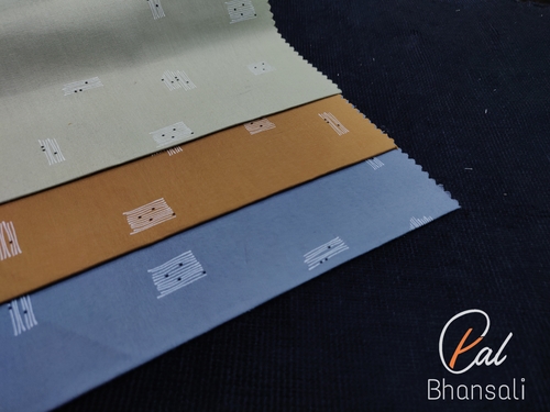 Imported Lycra Printed Fabric - 100% Cotton Dobby, Perfect for Curtains, Garments, and Cushions with Elegant Printed Texture