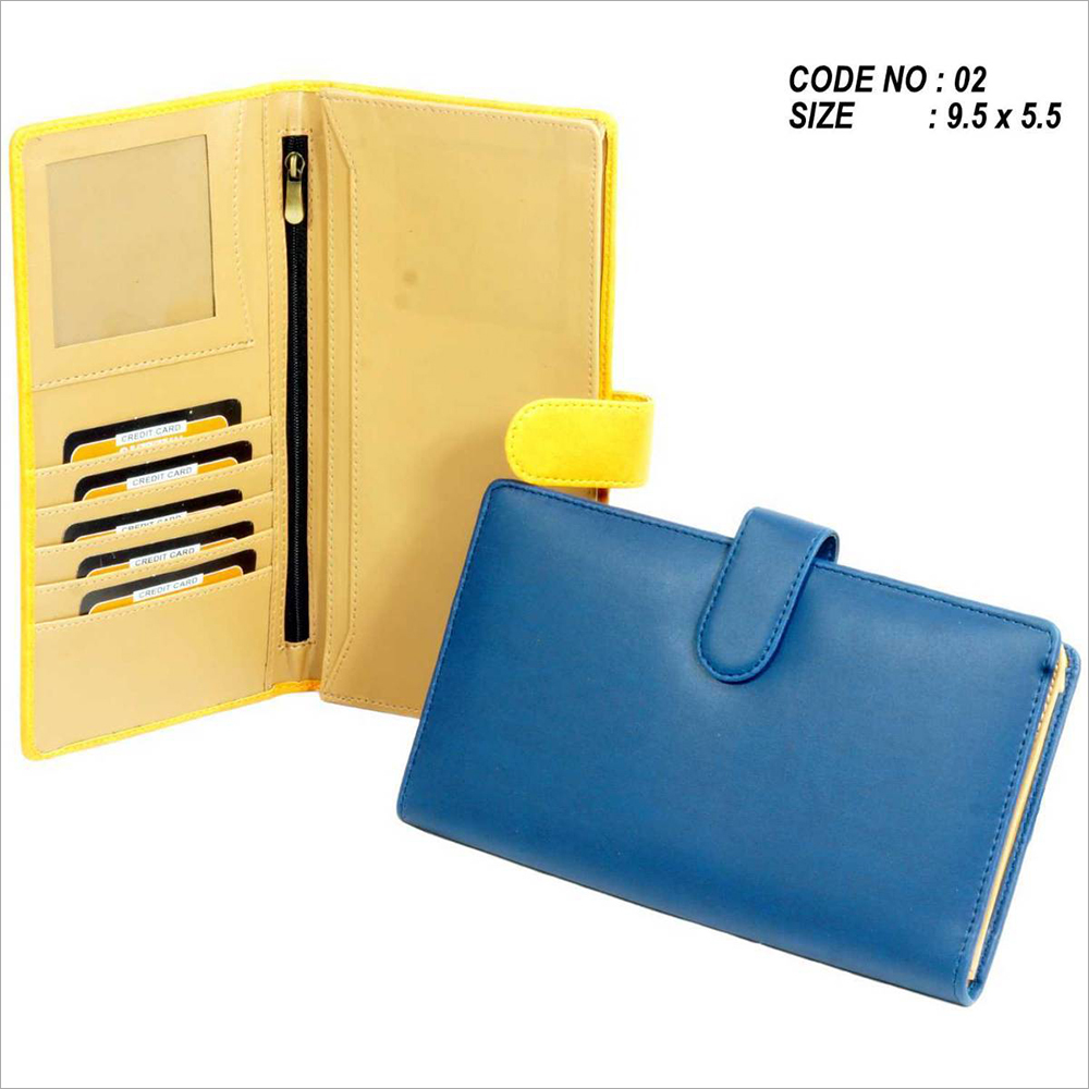 PU Blue Leather Passport Holder - PU Leather Material, Multicolour Options Available | Plain Pattern, Ideal for Personal Usage