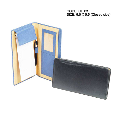 Abaliable In Multicolour Pu Black Cheque Book Holder