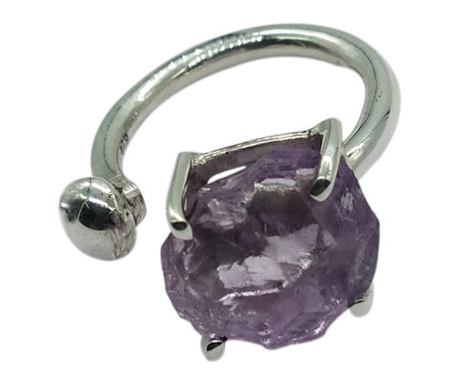 Purple Amethyst Stone 925 Silver Ring