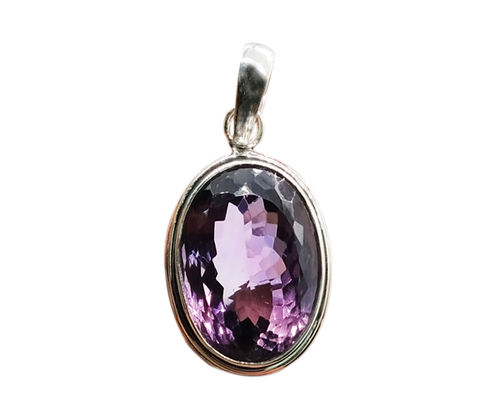 Purple Fashionable Amethyst 925 Silver Gemstone Pendant