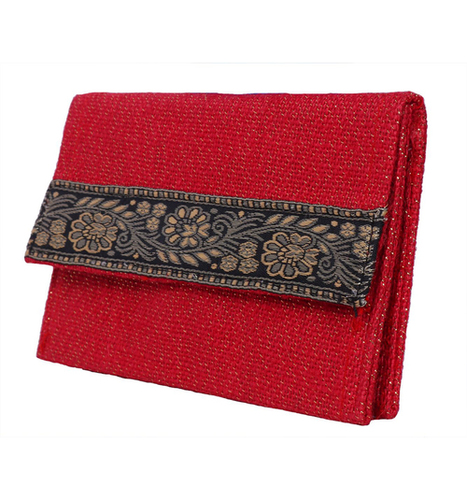 Red Ladies Purse - Jute Material | Stylish and Eco-Friendly Design, Perfect for Everyday Use, Chic Accessory for Modern Women
