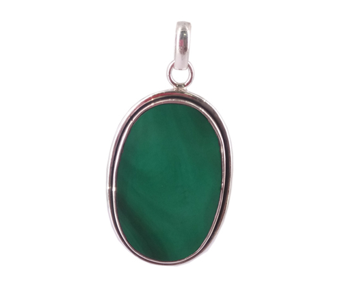 Green Artisan Malachite 925 Silver Gemstone Pendant