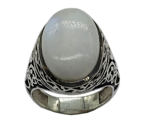 Cool Rainbow Moonstone 925 Silver Gemstone Ring
