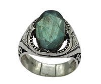 Blue Fabulous Labradorite Stone 925 Silver Ring